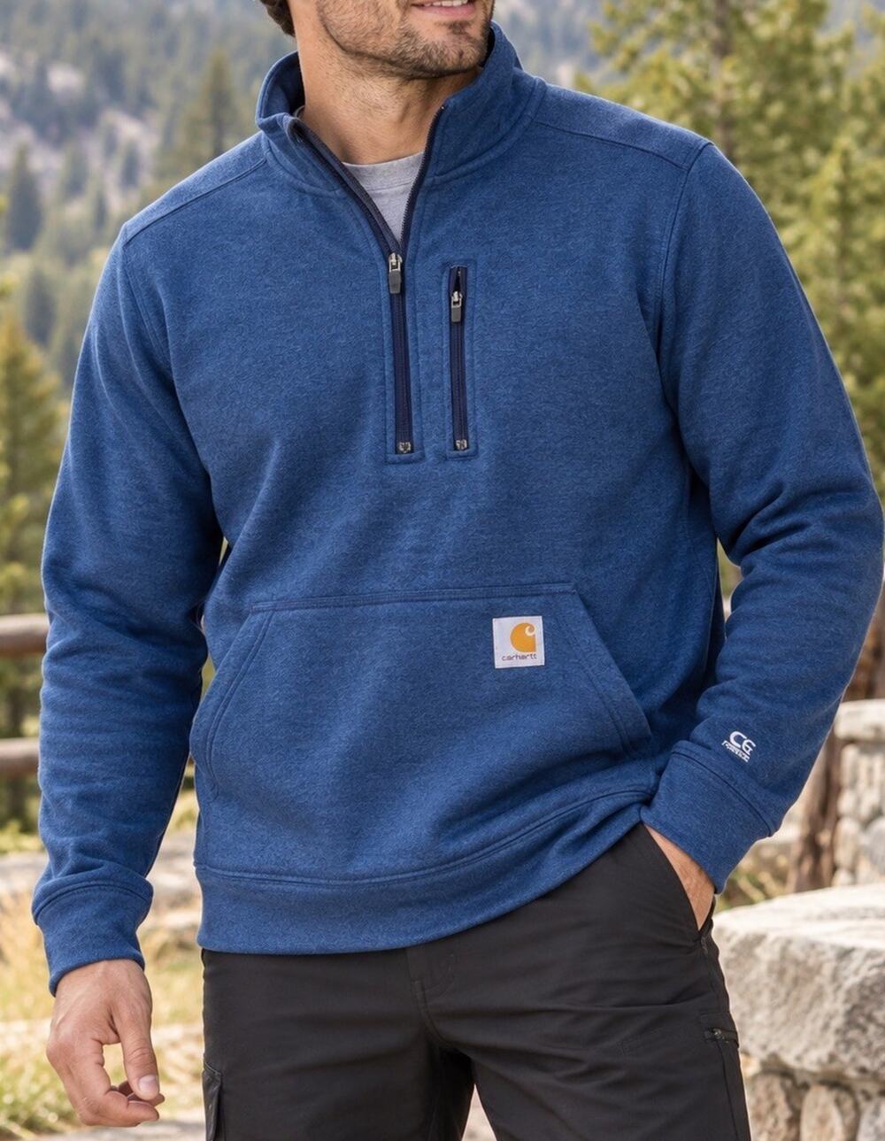 Carhartt Force Extremes Men’s L 1/2 Zip Sweatshirt Huron Heather 102831-478